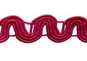 5/8" Zig-Zag Neon Pink Open Weave Trim (Made in England)