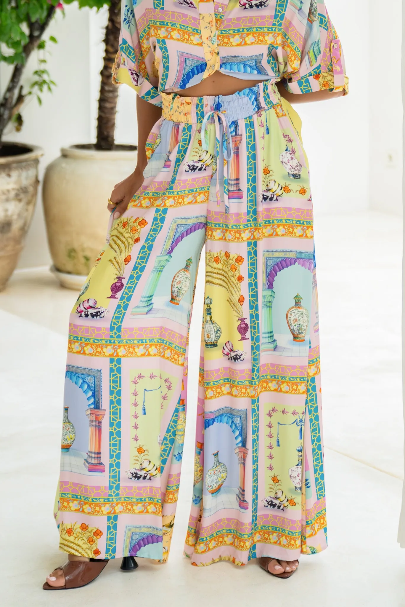 Ambrosia Multicolour Abstract Wide Leg Pants