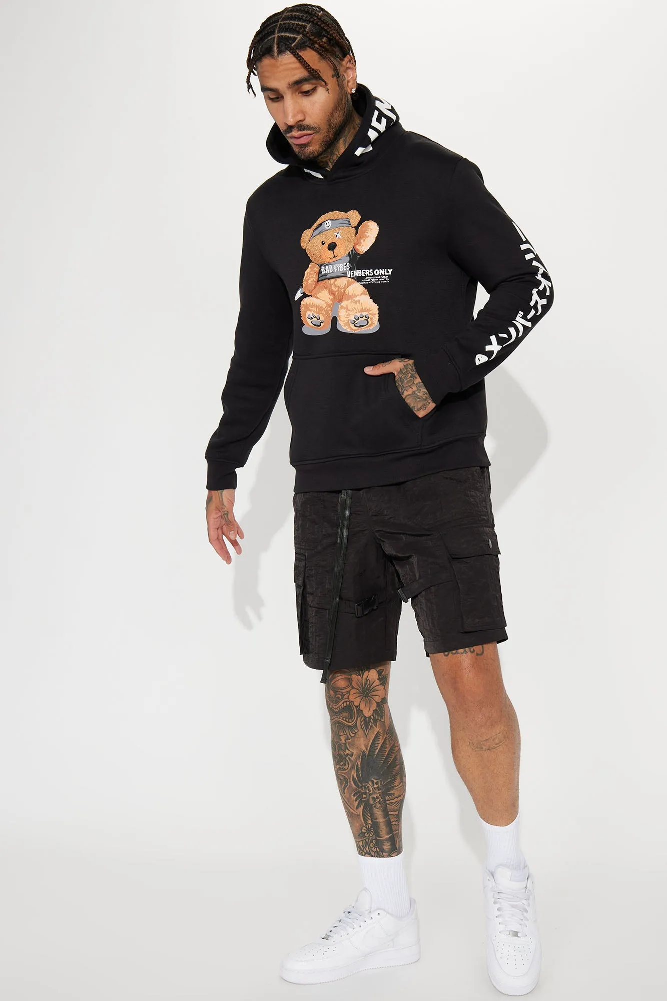 Bad Vibes Teddy Hoodie - Black