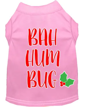 Bah Humbug Screen Print Dog Shirt Light Pink Med