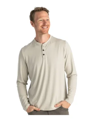 Bamboo Flex LS Henley Sandstone