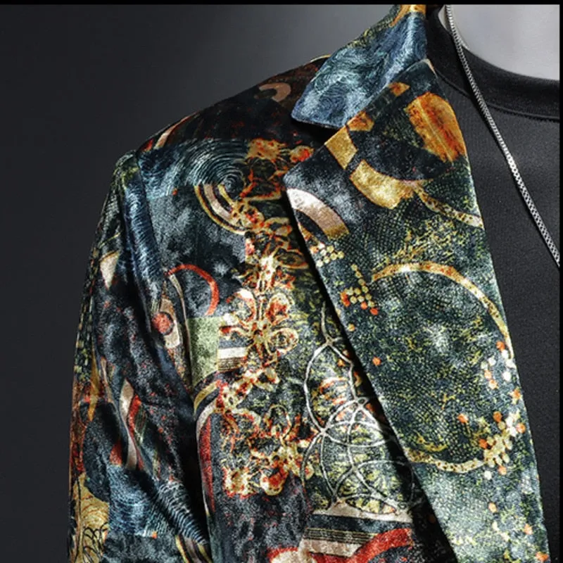 Baroque Retro Impressionism Print Blazers