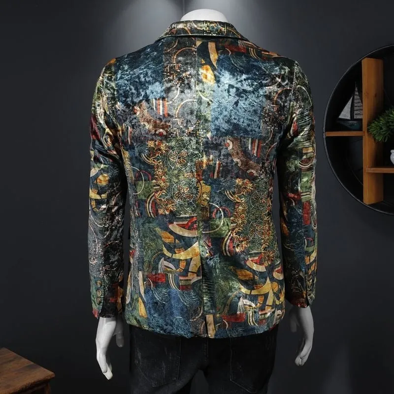 Baroque Retro Impressionism Print Blazers