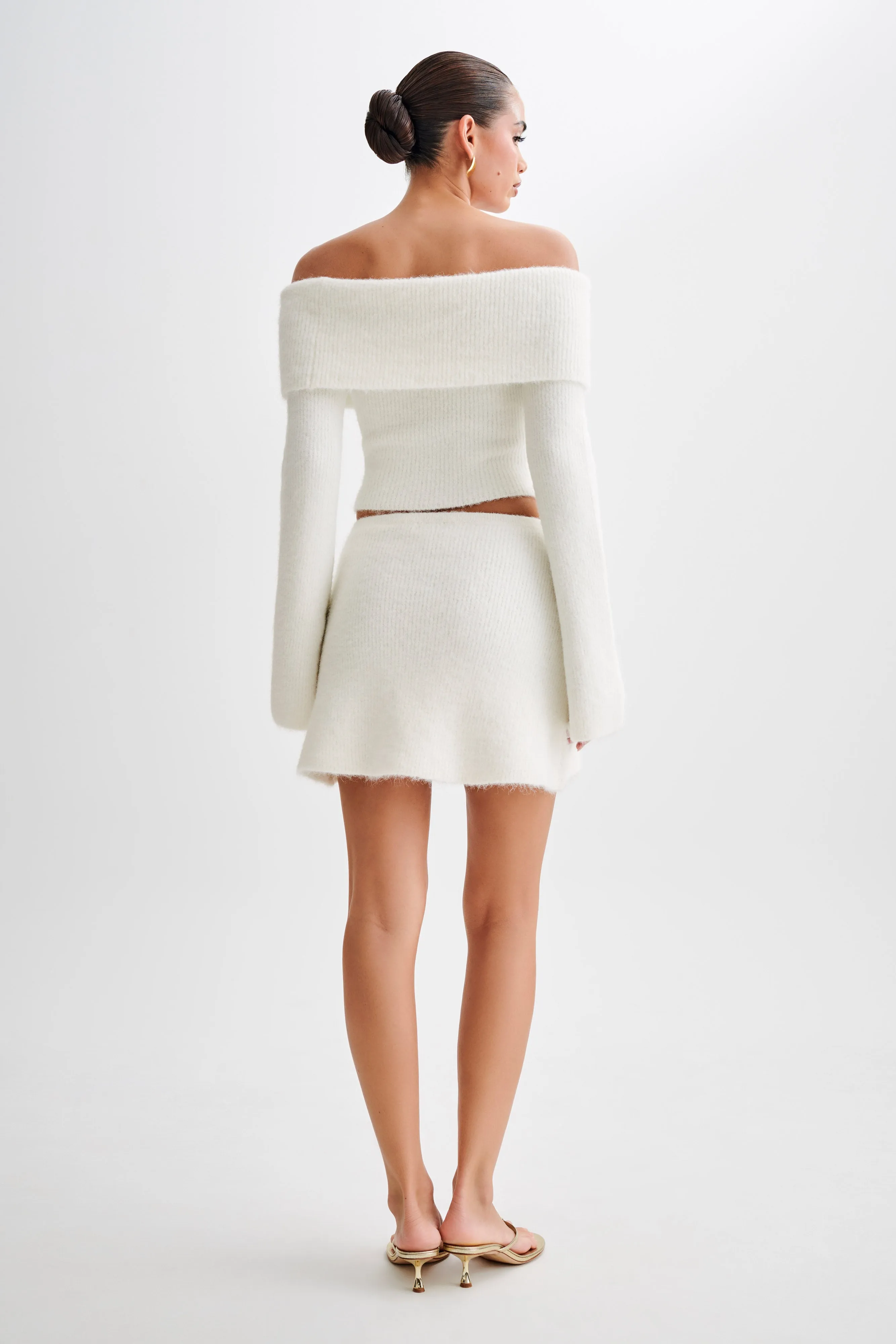 Baxter Fluffy Knit Mini Skirt - Ivory