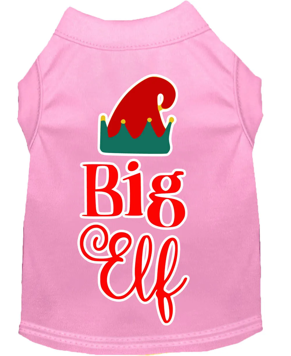 Big Elf Screen Print Dog Shirt Light Pink Xxxl