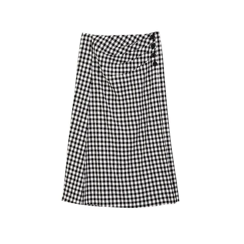 Black & White Plaid Skirt