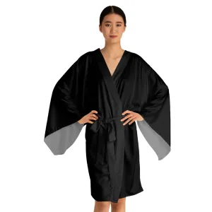 Black Long Sleeve Kimono Robe