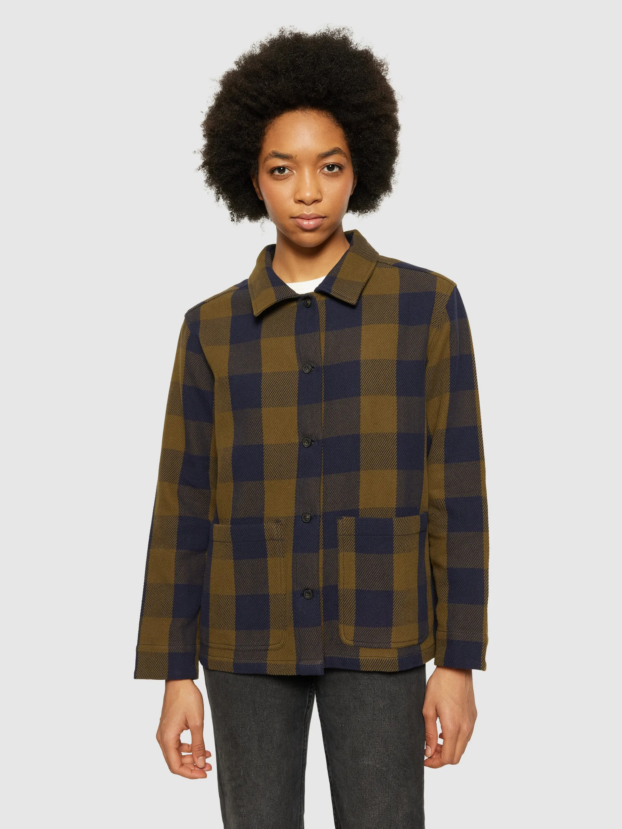 Classic check overshirt - GOTS/Vegan - Beige check