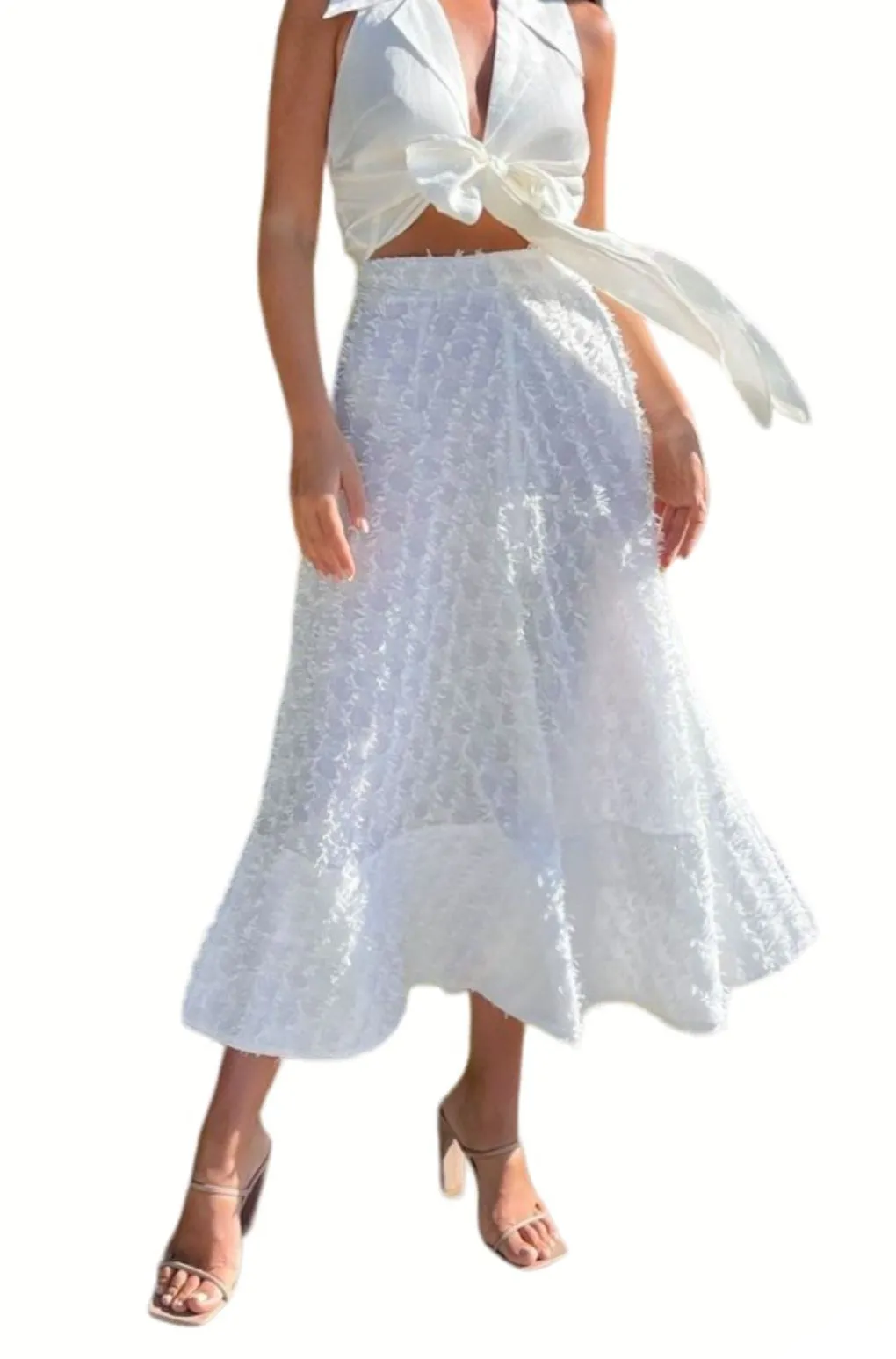 Dream Catcher Maxi Skirt in Ivory