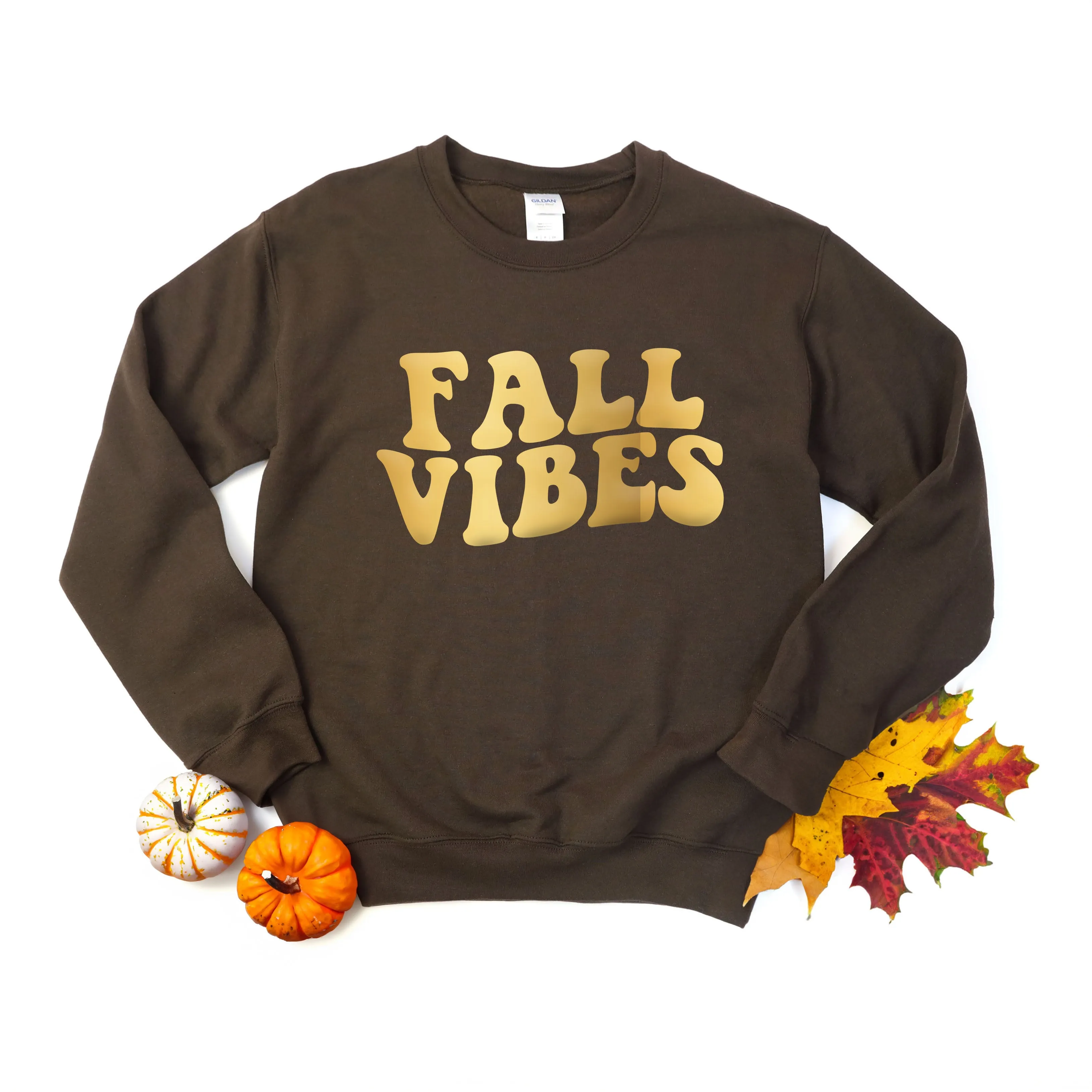 Fall Vibes Retro Puff Print | Sweatshirt