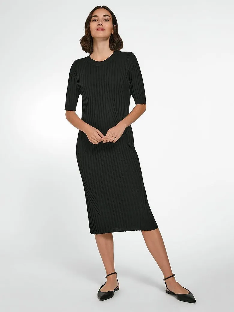 Fitted Ribbed Stretch Knit Dress