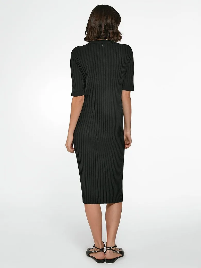 Fitted Ribbed Stretch Knit Dress