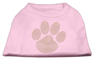 Gold Paw Rhinestud Shirt Light Pink XXL (18)