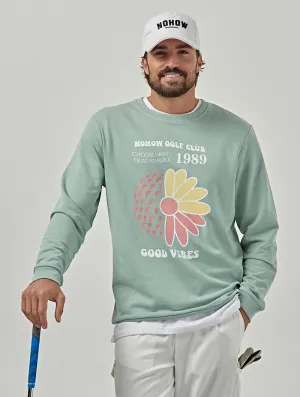 GOOD VIBES SWEATSHIRT IN MINT GREEN