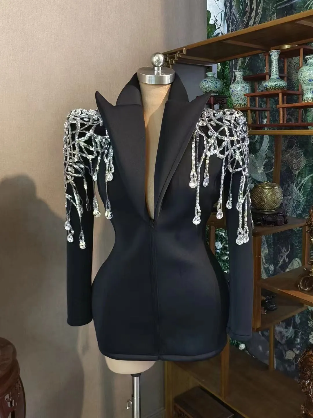 Handmade Crystal Sequined Blazer