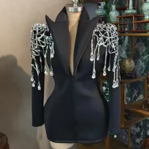 Handmade Crystal Sequined Blazer