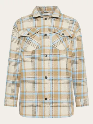 Heavy flannel check overshirt - GOTS/Vegan - Beige check