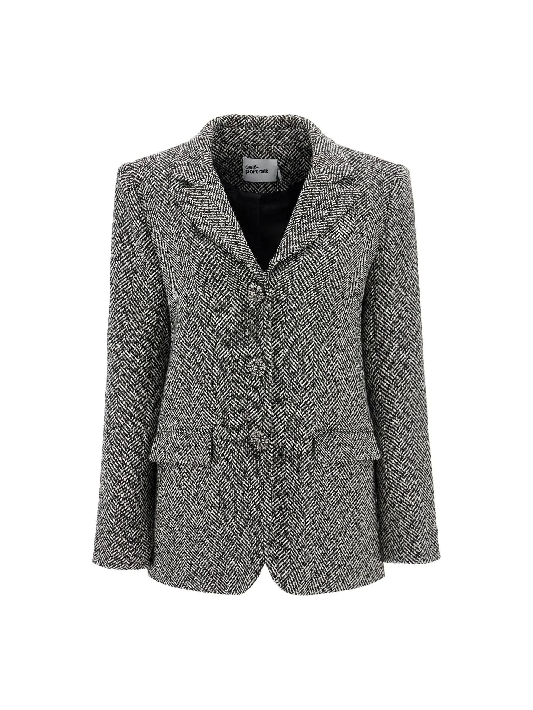 Houndstooth Wool Blazer