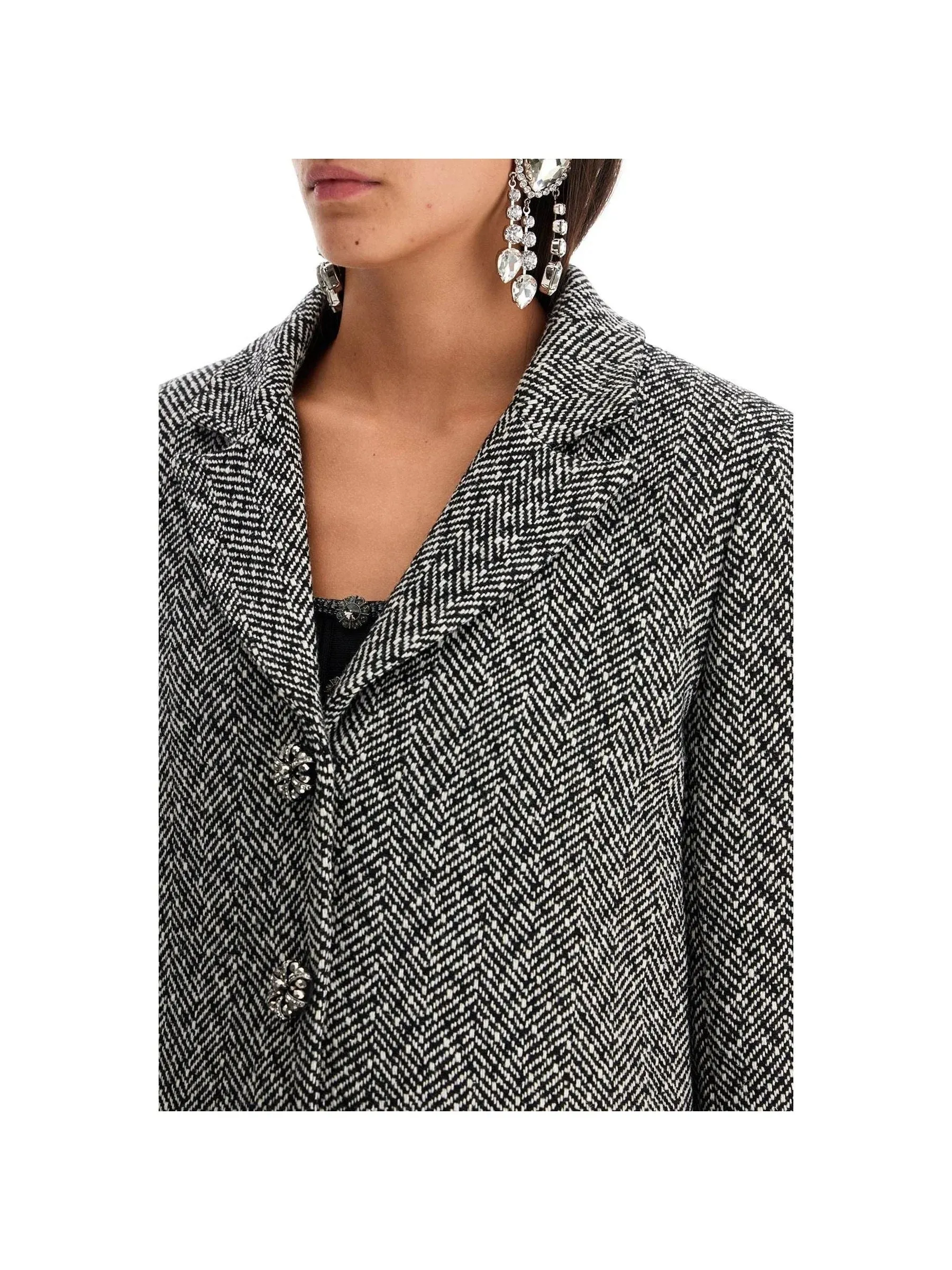 Houndstooth Wool Blazer