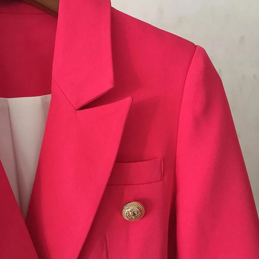 ICONIC WATERMELON BLAZER WITH GOLD BUTTONS