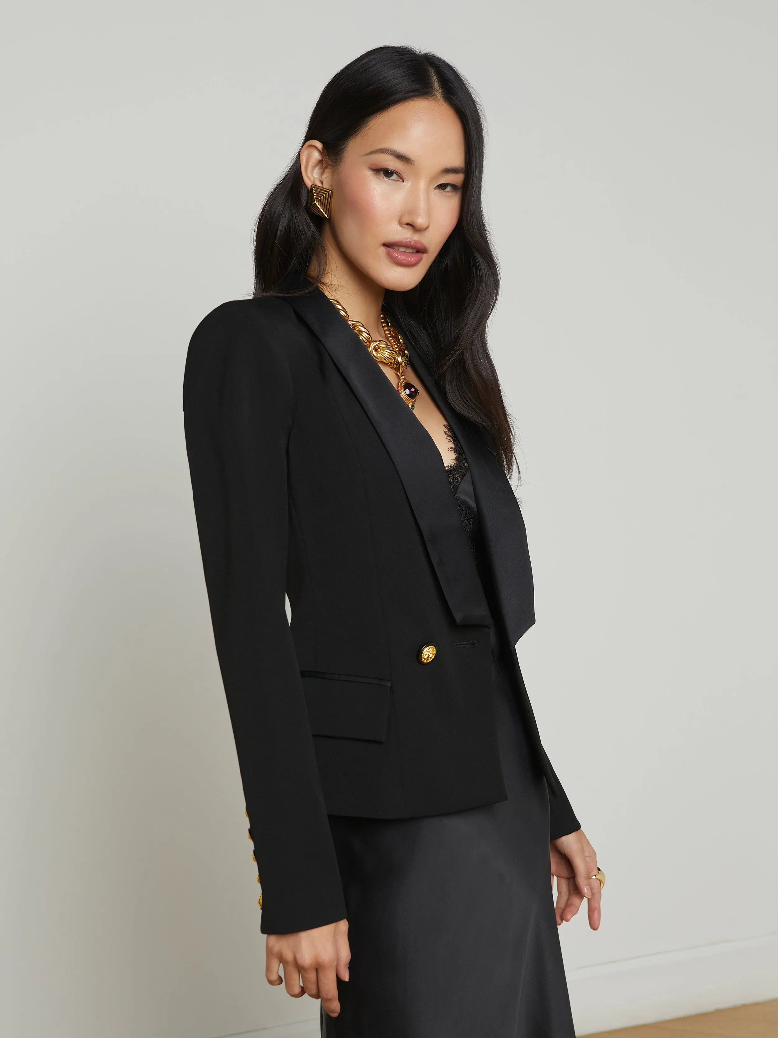 Imogen Satin Lapel Blazer