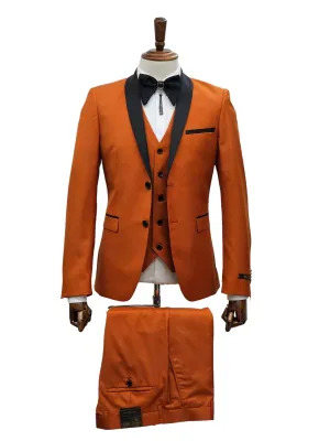 KCT Menswear Rust Tuxedo Jacket - Autumnal Opulence