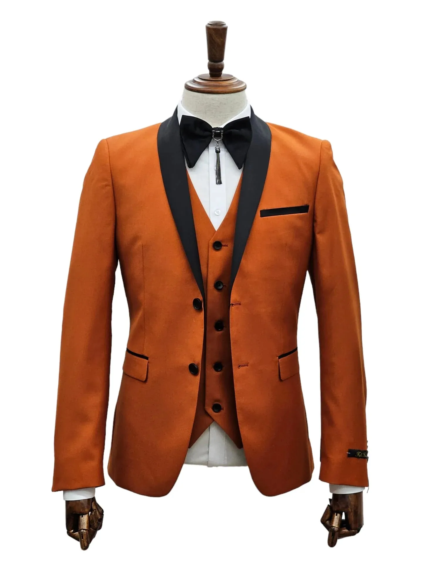 KCT Menswear Rust Tuxedo Jacket - Autumnal Opulence