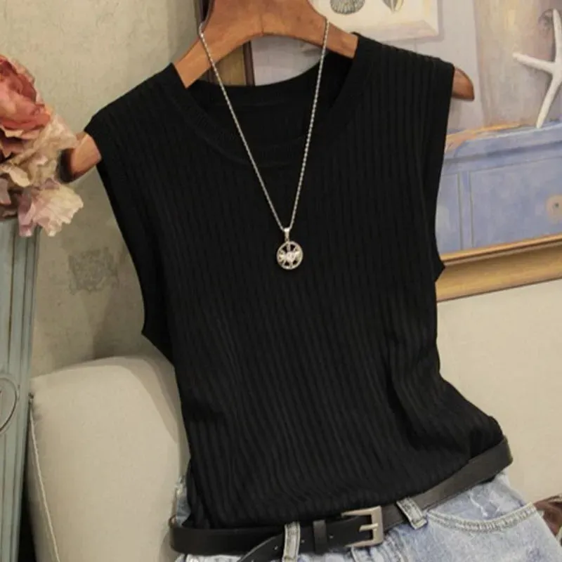 Knitted Sleeveless Tank Tops for Casual Wear