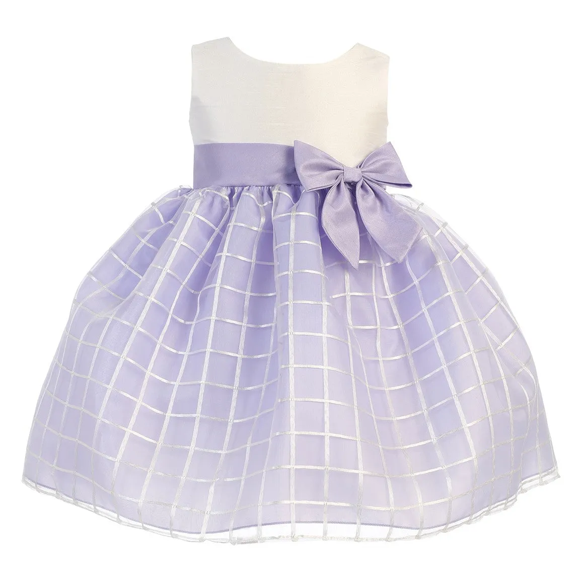 Little Girls Lilac Poly Silk Embroidered Organza Easter Dress 5-6