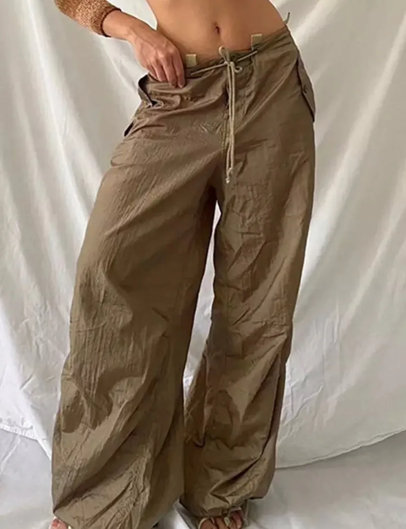 Loose Fit Drawstring Cargo Pants