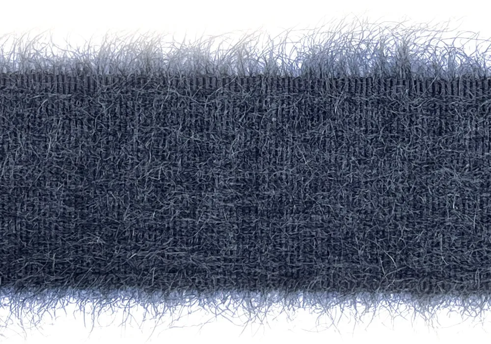 Luxurious Charcoal Grey Mohair Blend Trim (Made in Italy)