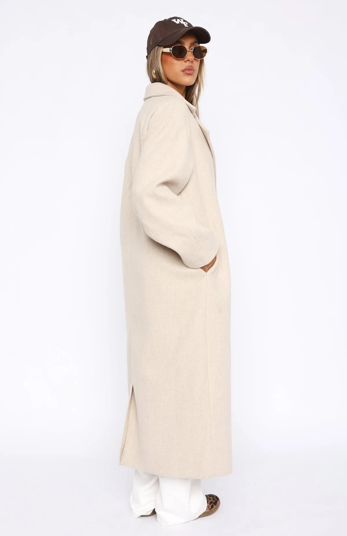 Modern Edge Oversized Coat Beige