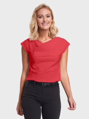 *New* Ladies' Cowl Neck Blouse - Scarlet Red