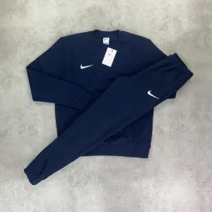 Nike Crew Neck Tracksuit Set Navy