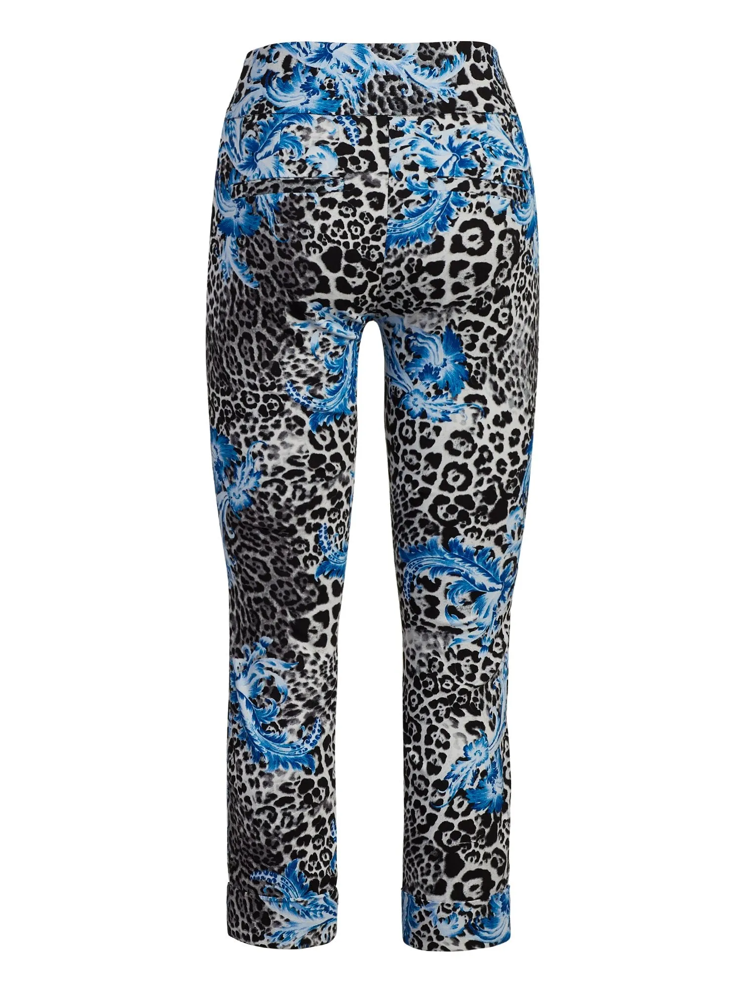 Petite Whitney High-Waisted Pull-On Slim-Leg Capri Pant - Scroll Print