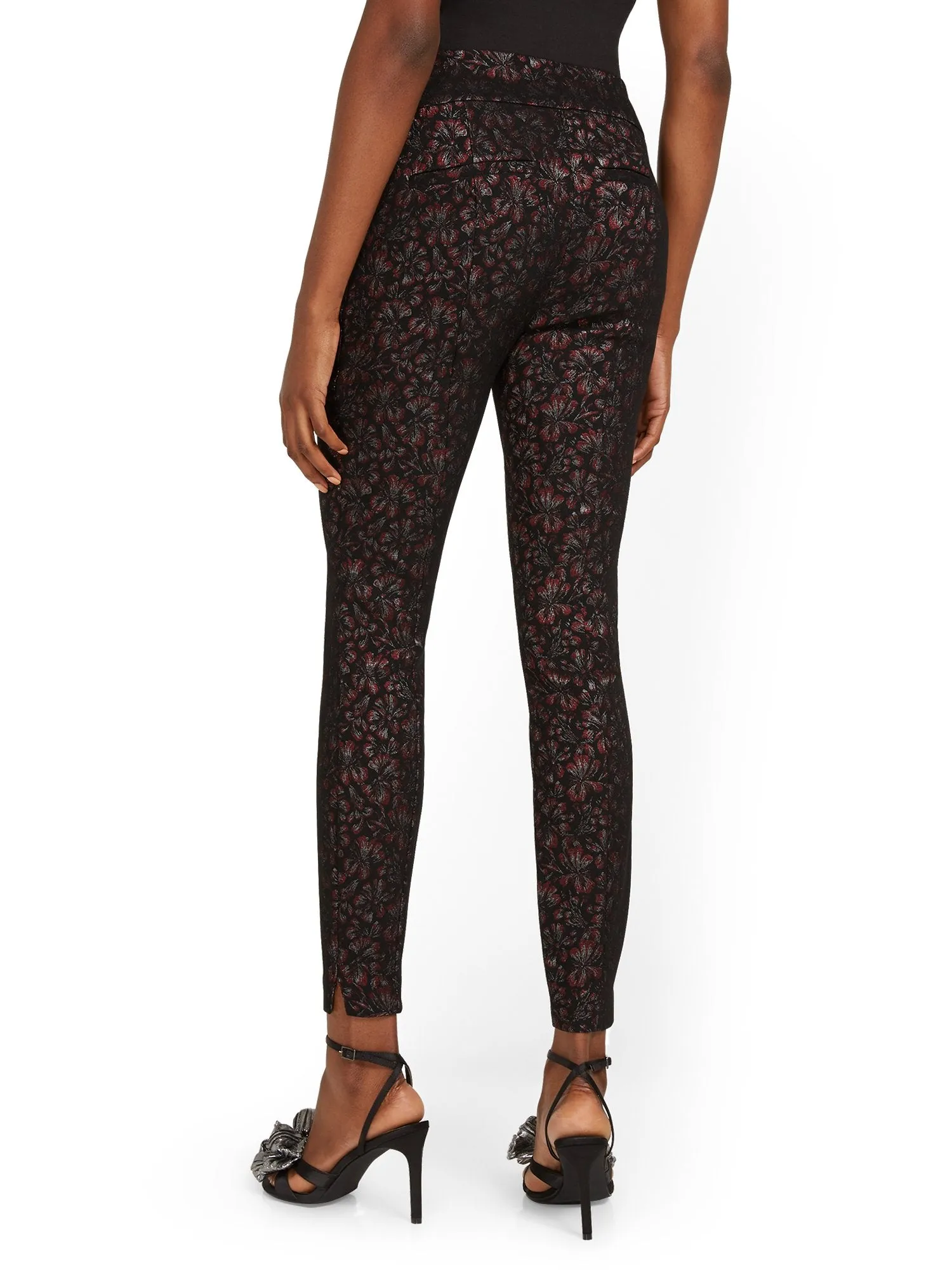 Petite Whitney High-Waisted Pull-On Slim-Leg Pant - Floral-Print