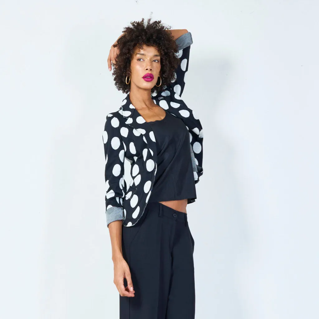 Polka dot blazer with single-button closure wholesale