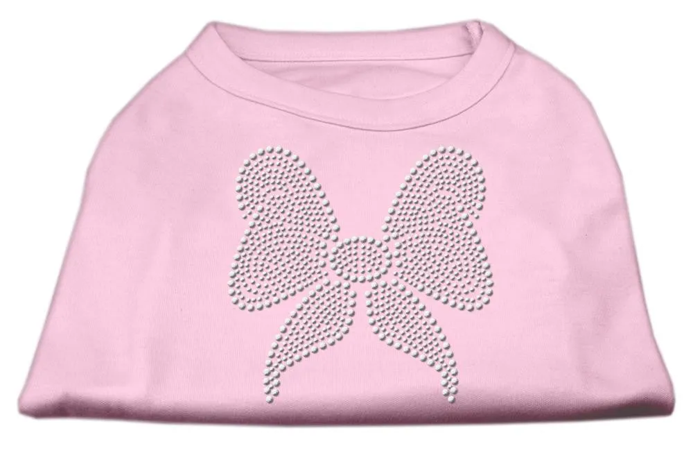 Rhinestone Bow Shirts Light Pink XL (16)