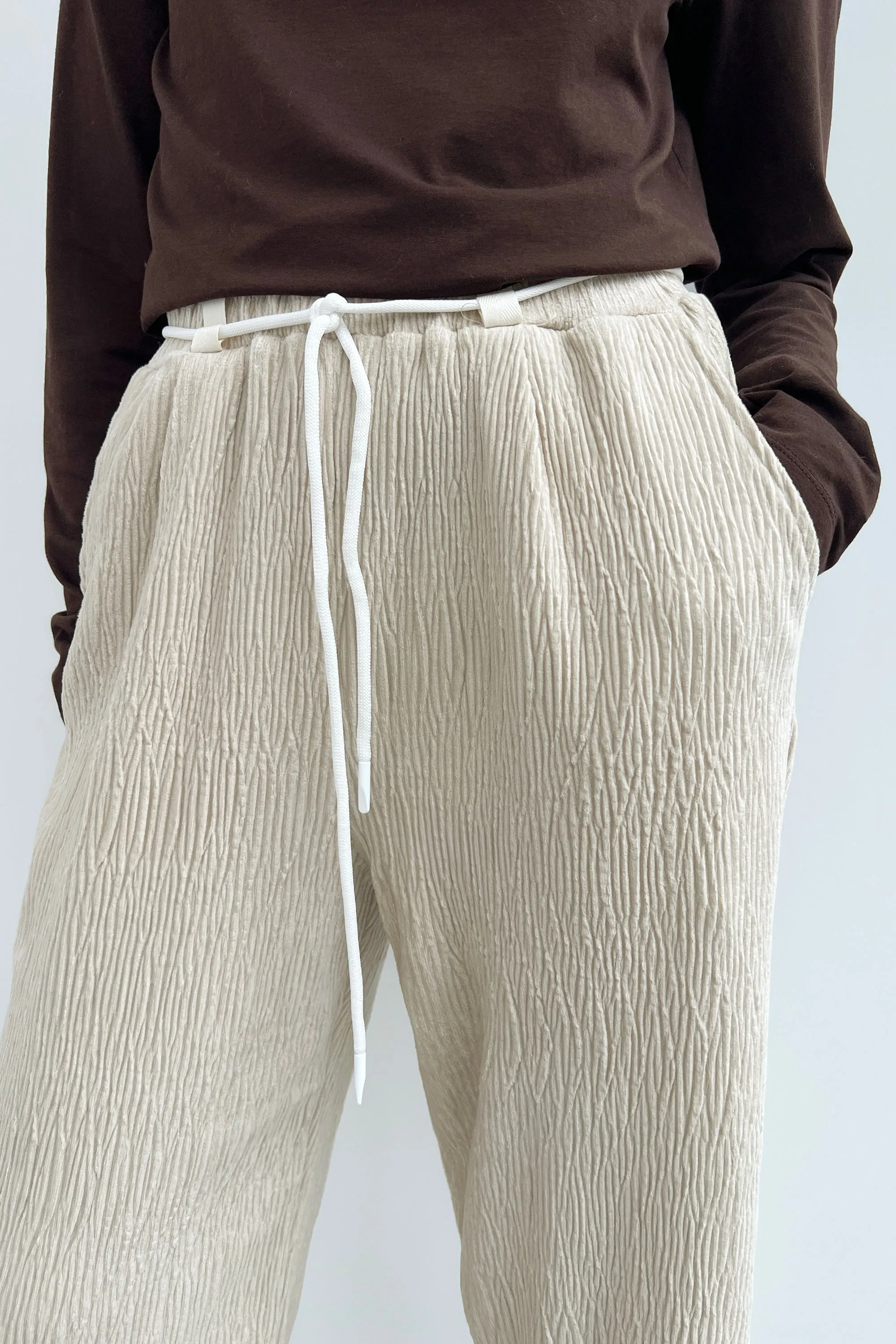 RIBBED STRAIGHT LEG PANTS