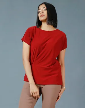 Round Neck Top with Side Rached