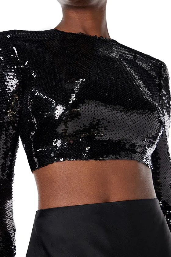 Sequin Cropped Top