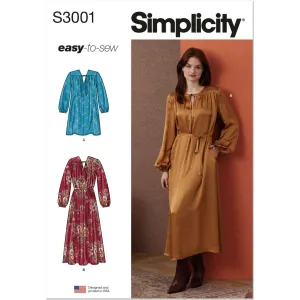 Simplicity Sewing Pattern S3001 Misses' Dresses