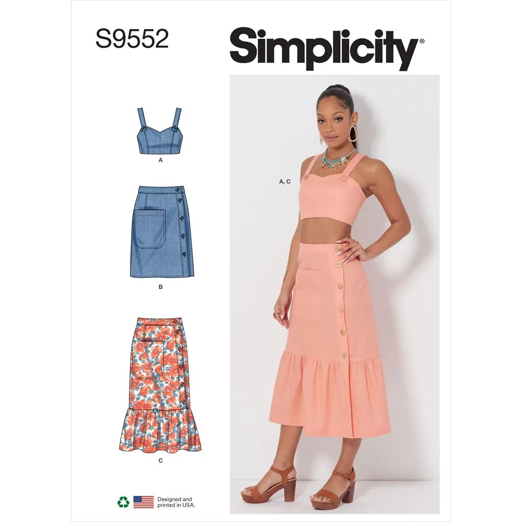 Simplicity Sewing Pattern S9552 Misses' Top and Skirts