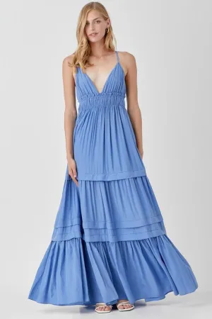 Sleeveless V Neck Maxi Dress