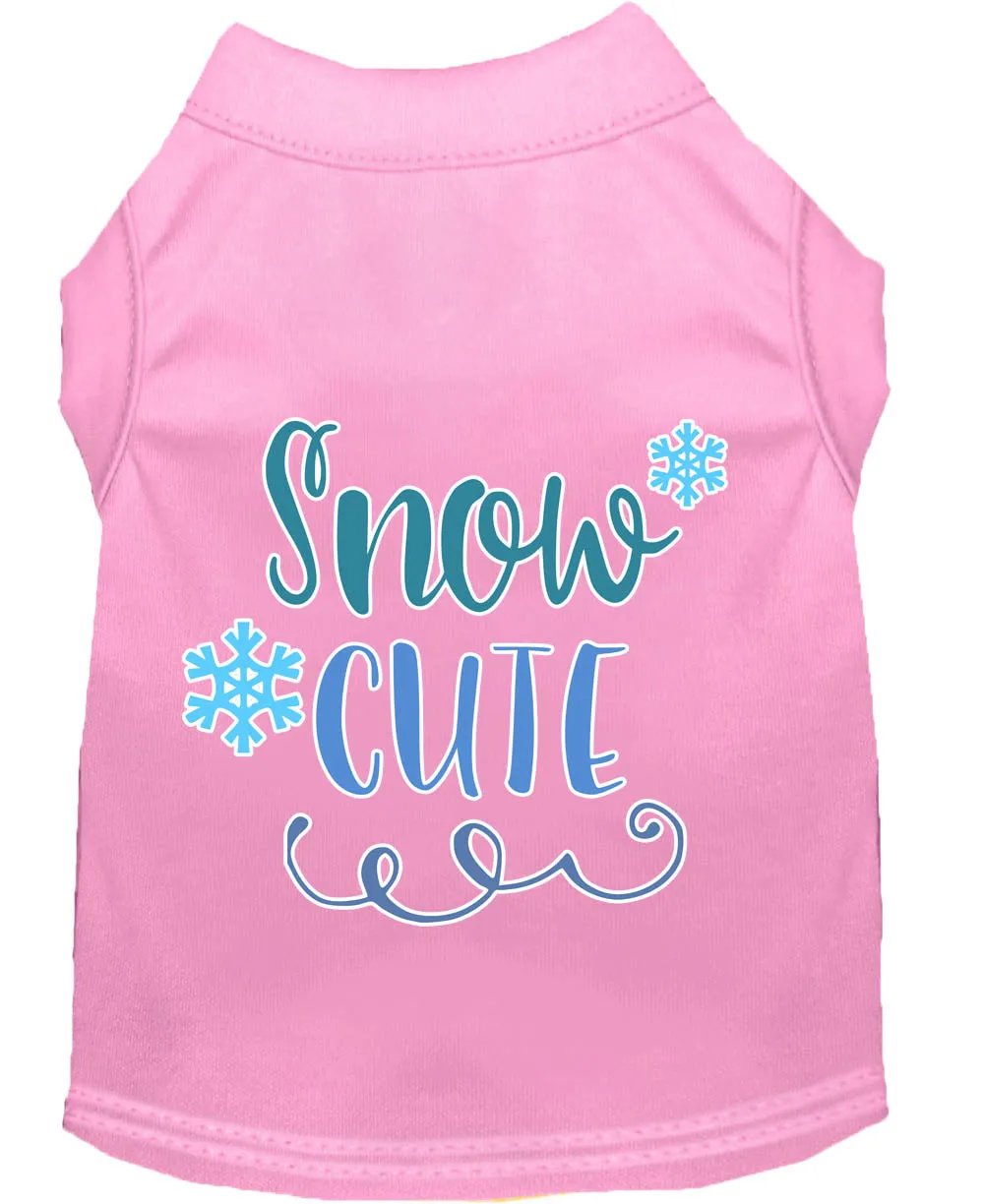 Snow Cute Screen Print Dog Shirt Light Pink Lg