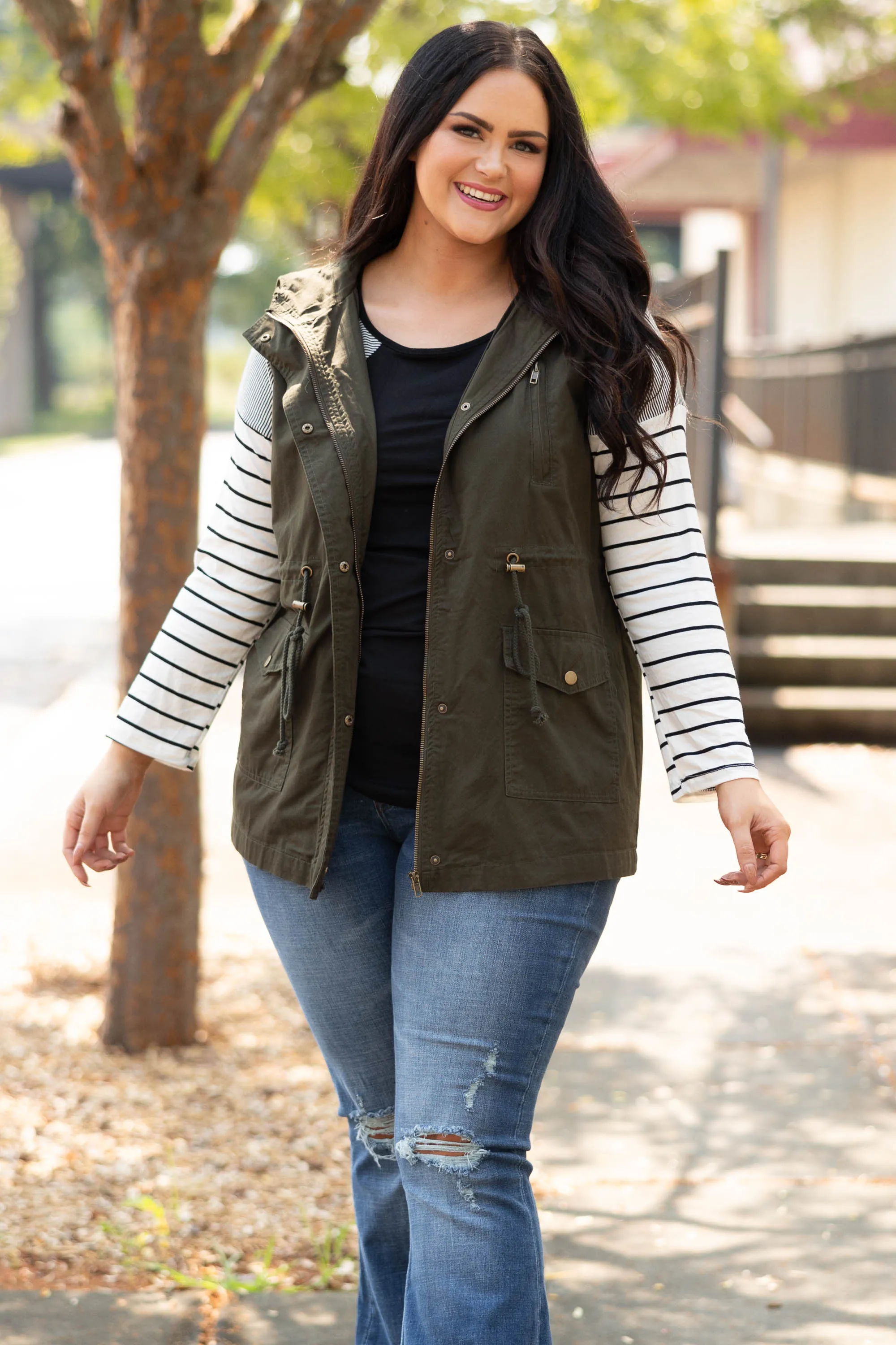 So Carefree Vest, Dark Olive