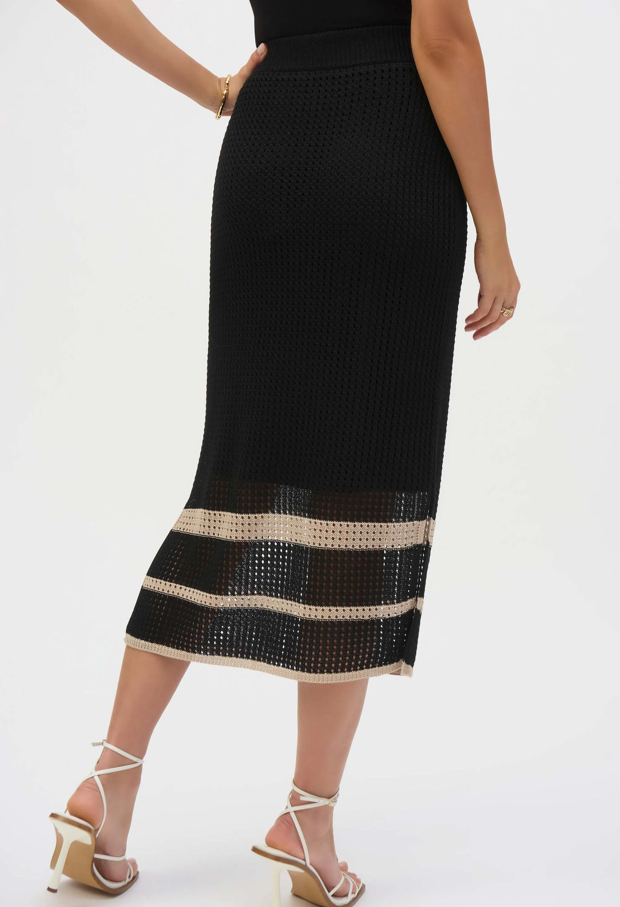 Striped High-waist Bodycon Skirt