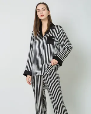 Striped Silk Pajamas Set Sleepwear