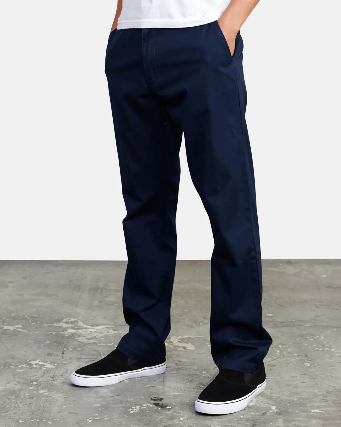 The Weekend Stretch Straight Fit Pants - Navy Marine