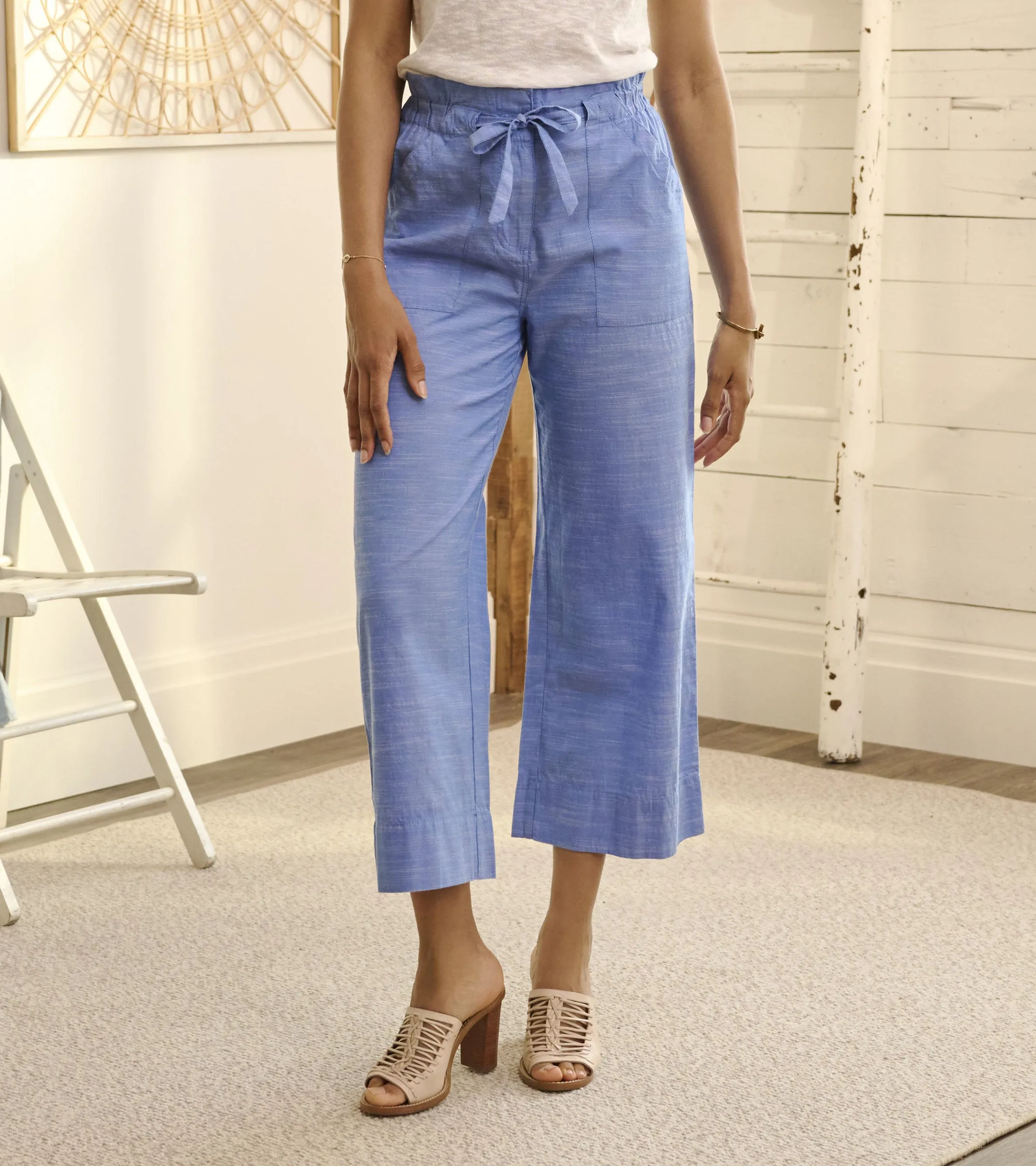 Tie Front Pants - Chambray